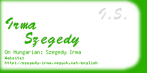 irma szegedy business card